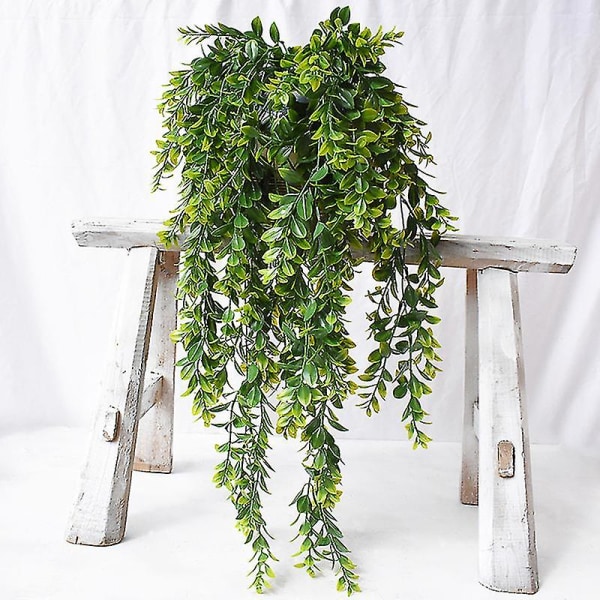 2st Faux hängande växter Falska hängande växter Konstgjorda bladgräs Grönande vinstockar Uv-resistenta plastväxter