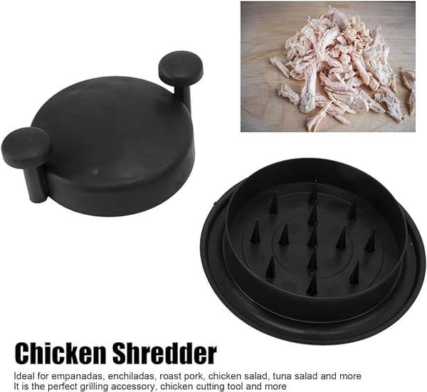 Multipurpose Kylling Shredder, Strimmel Maskine Kødkværn med Skridsikker Base Riveværktøj til Grøntsager Pulled Pork Beef Chicken(#1) sort