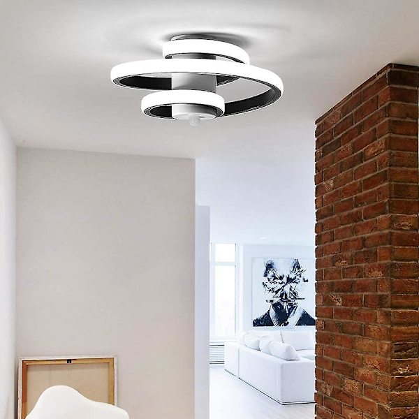 18w Moderne LED Taklampe, matt svart (kald hvit 6000k) [energiklasse E]