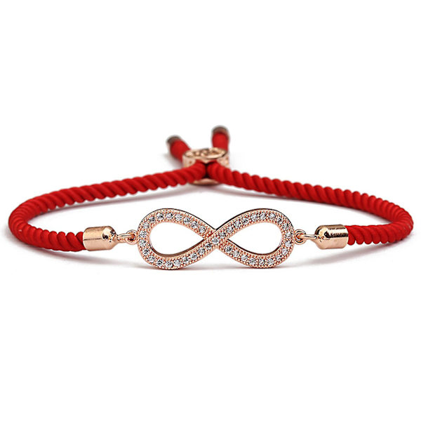 Dames armband justerbar handflätad rep handledskedja handgjorda smycken Red