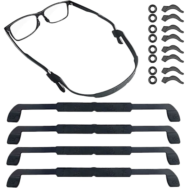 Brillestropp for universelle sportsolbriller, unisex solbrillestropp sikkerhetsbrilleholder 2 stiler ørekrokfester