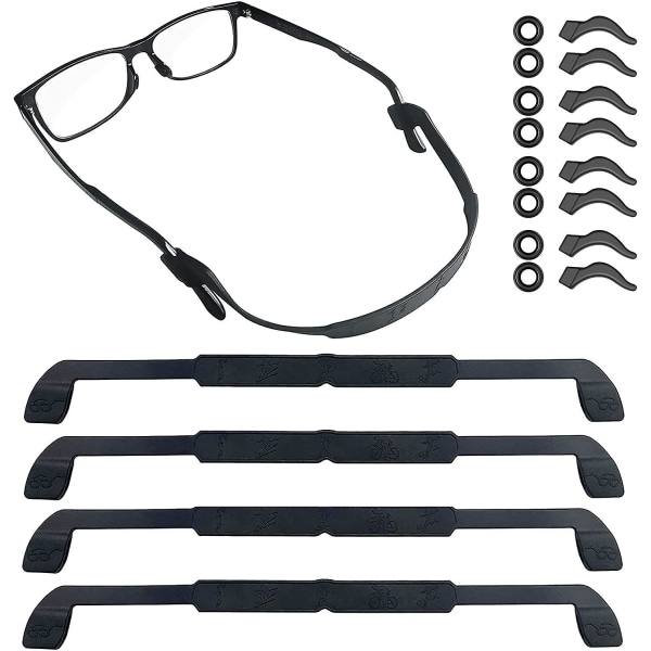 Glasögonband för universella sportglasögonhållare, unisex solglasögonband säkerhetsglasögonhållare 2 stilar örongreppkrokar