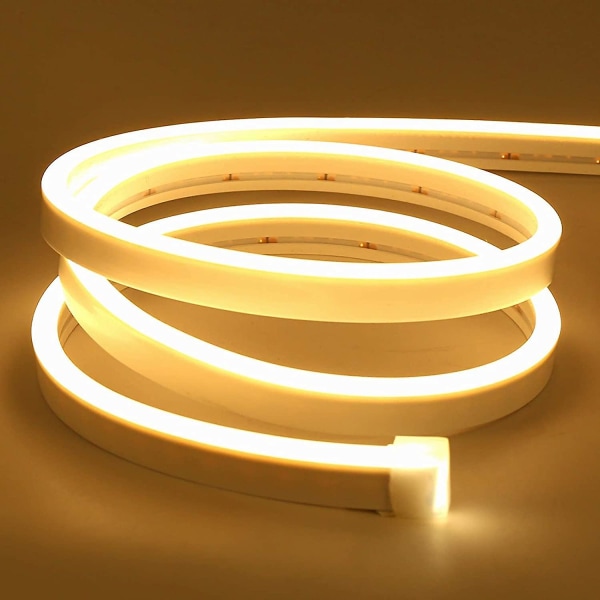 2m LED, Dæmpbar 12V 3000K Varm Hvid Neon LED Strips, IP67 Vandtæt Fleksibel, DIY Silikone LED Lys Strip Med Strømforsyning Og Controller Til Ind