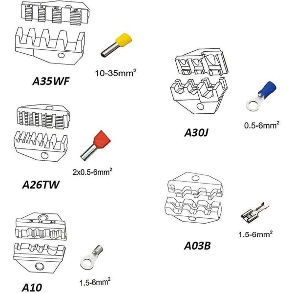 1 Terminal Crimptång För Isolerade Och Oisolerade Kopplingar Med 1 Skruvmejsel Och Kabel Crimpverktygsväska