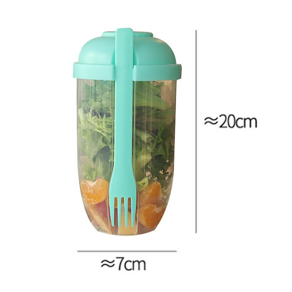 Frisk Salat To Go Beholdersæt, Hold Dig i Form Salat Måltid Shaker Kop med Gaffel og Salatdressing Holder green
