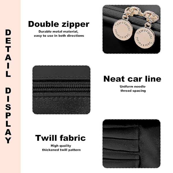 Rejse Kosmetiktaske Makeup Organizer Taske, Toilet taske Til Opbevaring Med Justerbart Ruminddeling black