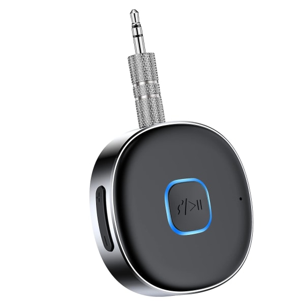 Bluetooth Aux-modtager til bil, bærbar 3,5 mm Aux Bluetooth biladapter, Bluetooth 5.0 trådløs lydmodtager til bilstereo/hjemmestereo/kablede hovedtelefoner