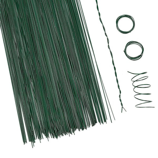 Grønn Klippet Paddle Wire i Bulk, 12\" Stenger, 21 Gauge, 200 Stk. For Blomsterarrangementer, Blomsterhandlerutstyr, Smykker, Gave, Håndverk, Kranselaging, Blomsterguirlande