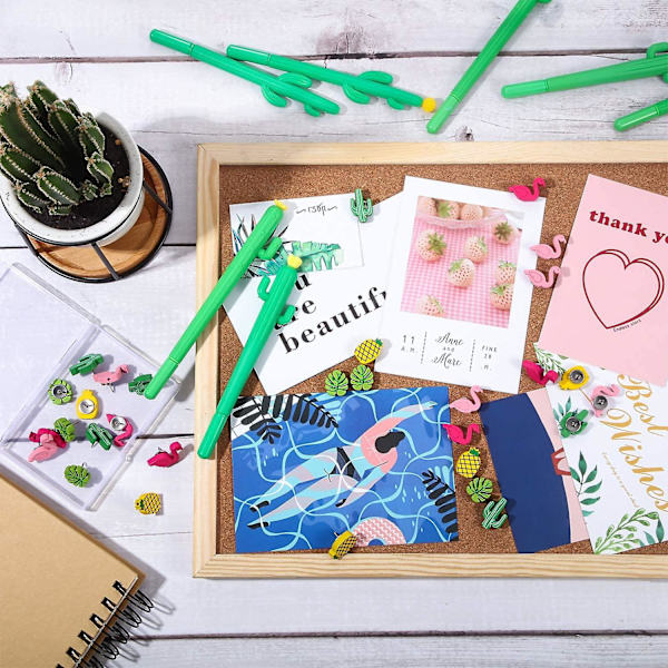 Træ Tegnestifter Flamingo Ananas Kaktus Palmeblad Tegnestifter Dekorative Tegnestifter Søde Tegnestifter (30 stk)