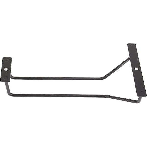 2 stk. Vinglassholder under skap, svart, metall, vinglassholder, stammevareholder under hylle, oppbevaringshenger for vinglass, 22,5 cm