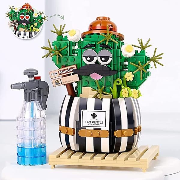 Kaktus Byggsatser Succulenter Bonsai Modell, 578 Bitar Diy Mini A