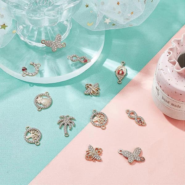 48 stk. Rhinestone Forbindelsesled Charms Links Charm