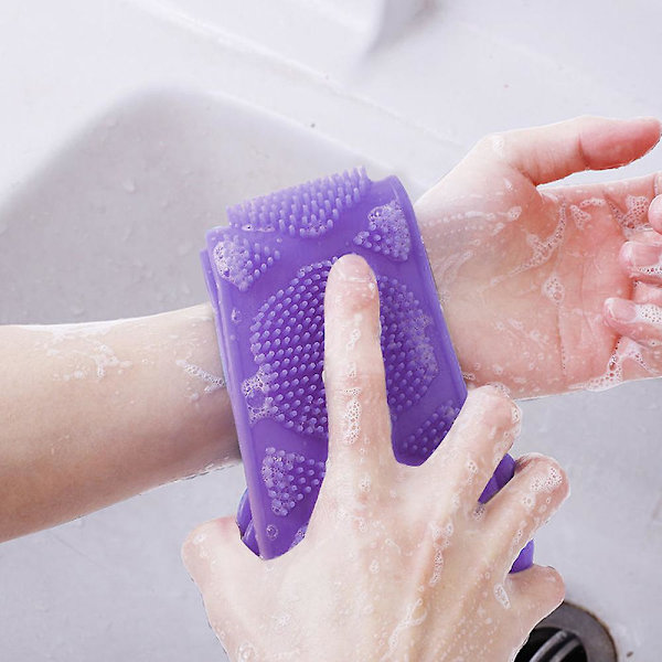 2 st silikonbadborste för ryggrengöring, lång remsa kroppsborste för exfoliering av män och kvinnor style2