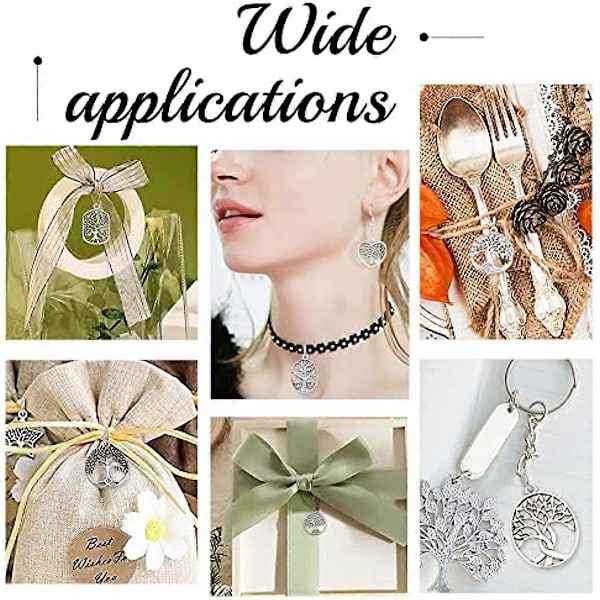 9Styles Livets Træ Charms 54 stk. Plante Charms Tibetansk Legering Charms Vedhæng Lykke Charms Bulk Smykkefremstilling Charms til DIY Halskæde Armbånd Smykker