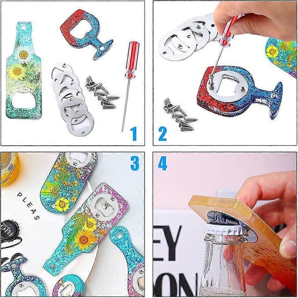 Flasköppnarinsatser i rostfritt stål - DIY-hårdvarusats (26 set)
