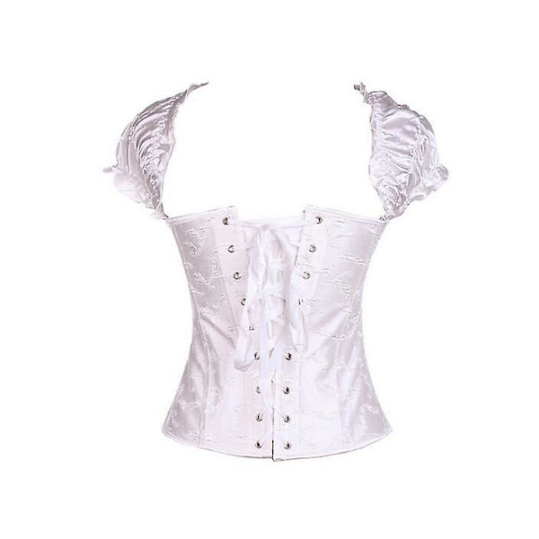 Dame Sexy Snøring Sateng Korsett white M
