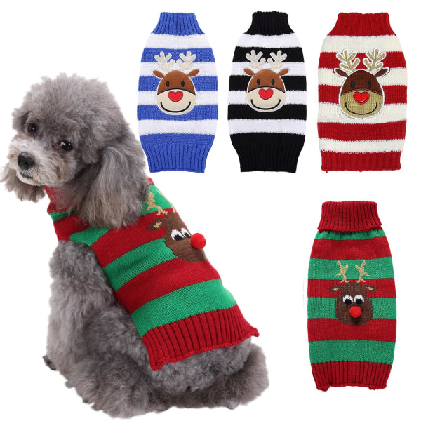(s)pet Xmas Pullovers - Puppy Sweater Hoodie Stickat Halloween Cartoon Warm Coat Julkläder, Hundkostym, Jultröjor för hundar