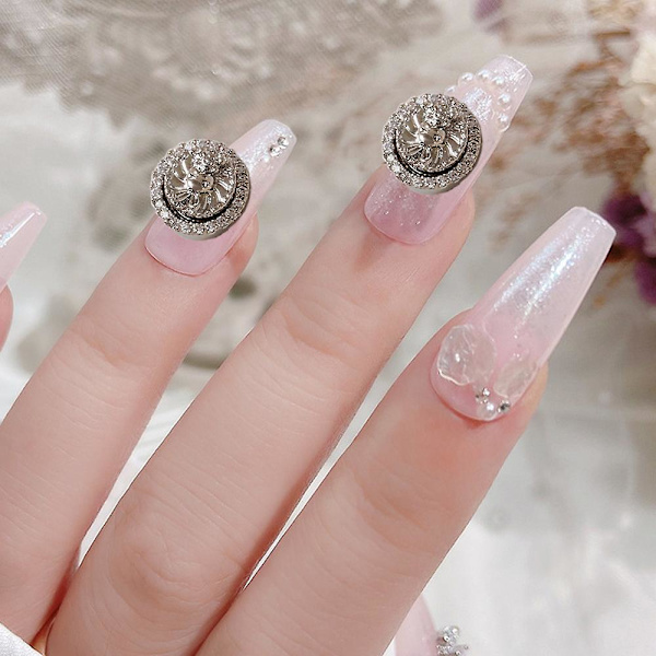 5kpl 3D-kani kynsikoristeita strasseilla, timanteilla, glitterillä, pyörivä kynsitaide kani metallikoristeet suunnittelu kynsitaiteen koristeluun DIY askartelutarvikkeet style2