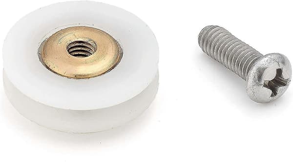 Sett med 8 Dia 19mm dusjdørruller i rustfritt stål