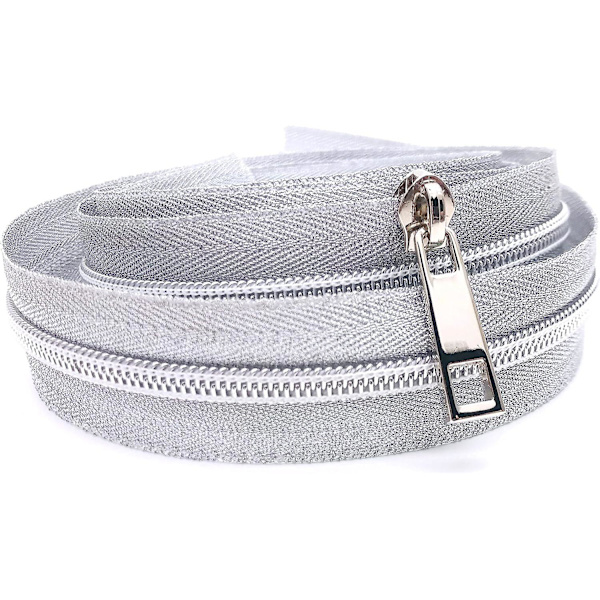 #5 Dragkedjor i metall Silver Dragkedjor i bulk 50 st Dragkedjor i nylon Dragkedjor för väska Handväska Tillverkning Hantverk Sömnad
