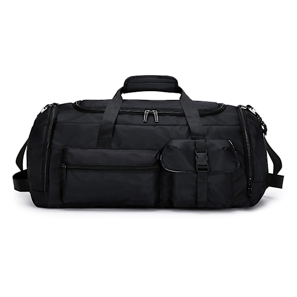 Stor Reiseveske med Våt/Tørr Rom, Duffelbag, Forsterket Ryggsekk Black