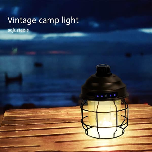 Utendørs LED Campinglampe, 3600mah Batteri Med 3 Lysmoduser, Brun