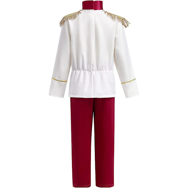 Charmig dräkt för pojkar Halloween Jul Cosplay Outfits Småbarn Barn Medeltida Kunglig Riddare Sagodräkt Med Kunglig Krona Röd Robe Trollstav L