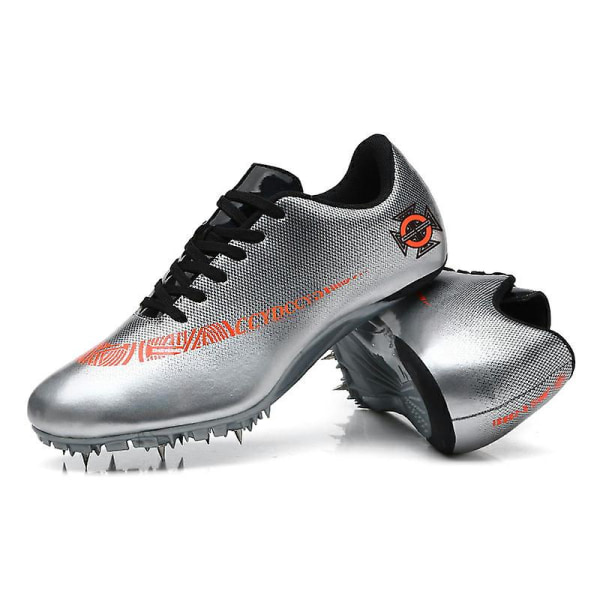 Herrspiklöparskor Spikes Track Race Hopp Sneakers Professionella Löparspiksskor 258 Silver 41