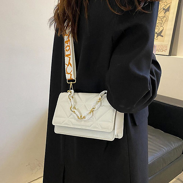 Naisten olkalaukku Vintage Keinonahkainen Klassinen Clutch Käsilaukku white