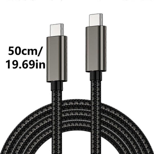 USB C til USB C-kabel 100W Strømforsyning 20Gbps Dataoverføring 4K Videoutgang 0.5m