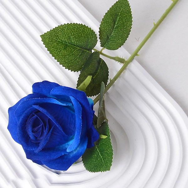 5 stk. Rosebukett Realistisk Falsk Rose Bryllup Familie Fest Dekorasjon Event Gave blue