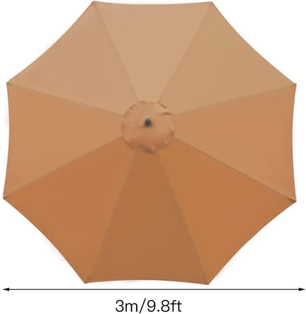 Erstatningsstoff for hageparasoll, 3 m, 8 ribber brown