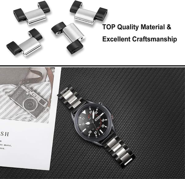 Galaxy Watch Remme 46mm / S3, 22mm Solid Rustfrit Stål Quick Release Rem Til Samsung Galaxy Watch, Gear S3 Classic Frontier, Samsung Galaxy