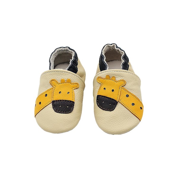 Vauvan Ensimmäiset Kävelykengät Pojille Ja Tytöille, Pehmeät Nahkaiset Vauvakengät, Ryömintäkengät, Taapero / Vauvan Tossut, Liukumattomat Nahkaiset Pohjat Giraffe beige 6 12 monate