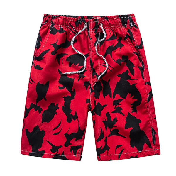 Sommar utomhus strandshorts andningsbara snabbtorkande badbyxor för kvinnor män XL Red Male