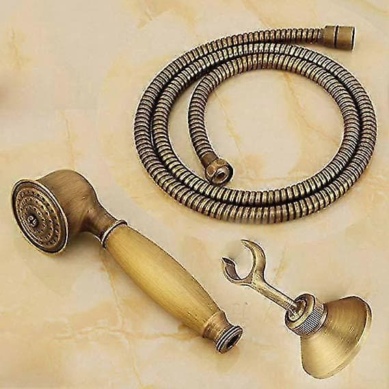 Dusch handdusch set, antik mässing dusch set duschsystem, med duschhållare och 1,5m duschslang (antik dusch set)