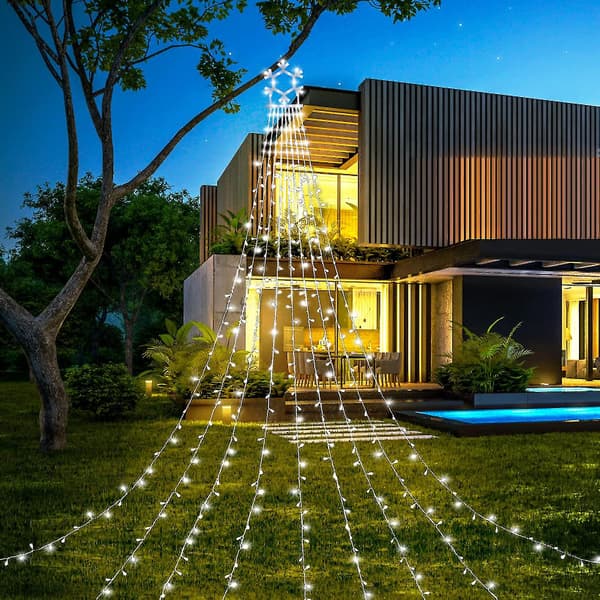 Julepynt Snefnug Lysstreng, Led Julelys Eventyrlys Blinkende Lys Til Udendørs Ferie White light EU Plug