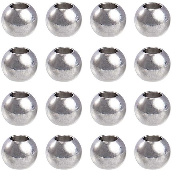 20 st 10mm Rostfritt Stål Rondelle Stora Hål Pärlor 304 Rostfritt Stål Europeiska Pärlor Hål: 5mm