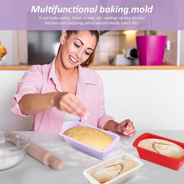 4 stk. bageforme, bagekasser, silikoneforme til airfryer, bageværktøj, brødbageforme, bageredskabssæt, brødbagetilbehør egnet