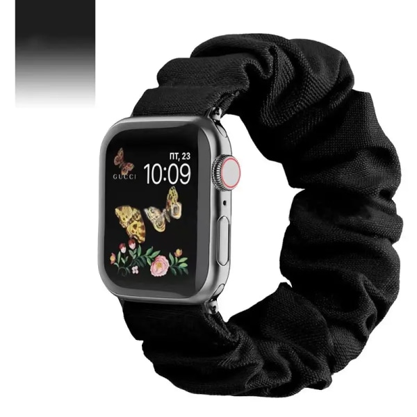 4st Kompatibel med Apple Watch Band Scrunchie 38mm 40mm 41mm 42mm 44mm 45mm Söt printed elastiska Solo Loop Band Dam Armband Armband 42/44/45/49mm