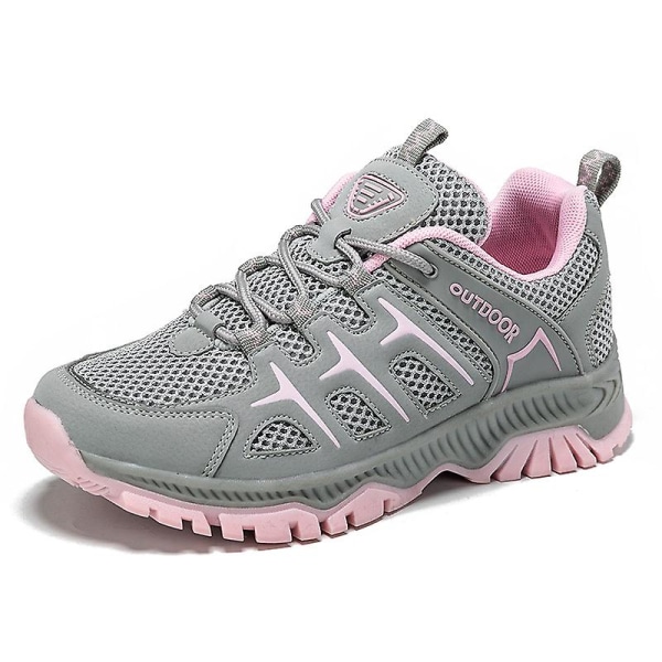 Dam vandringsskor låga sneakers för utomhus spårning vandring promenader 3Ds2101 Pink EU 39