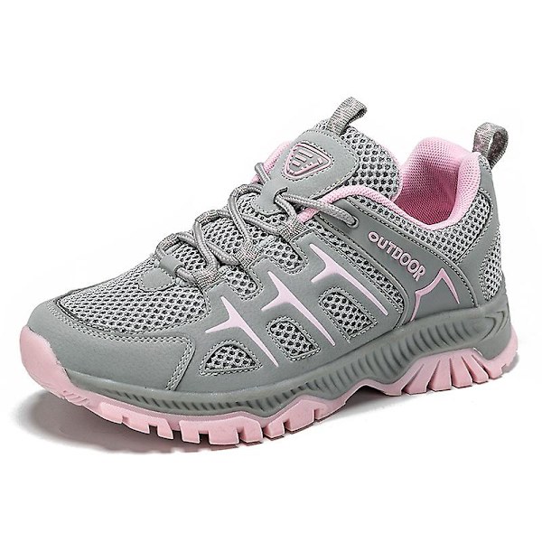 Dam vandringsskor låga sneakers för utomhus spårning vandring promenader 3Ds2101 Pink EU 42