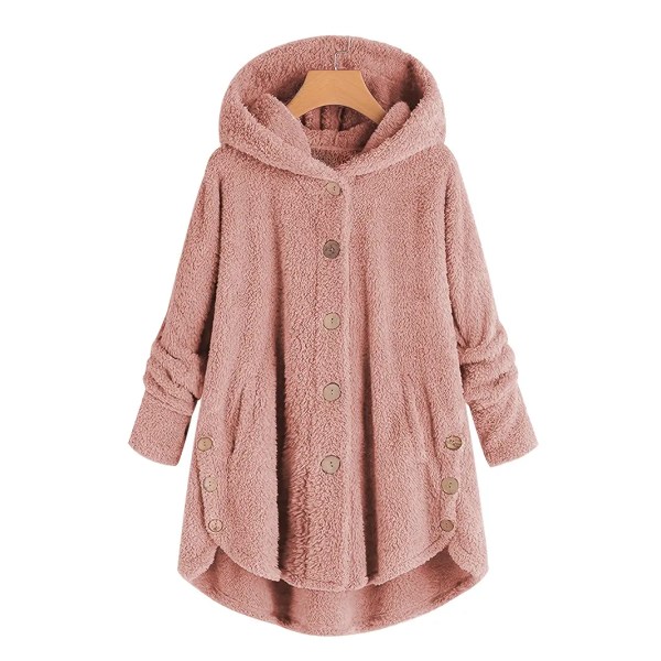 Varm jacka med thermal för kvinnor, casual ytterkläder för höst och vinter, damkläder Pink L