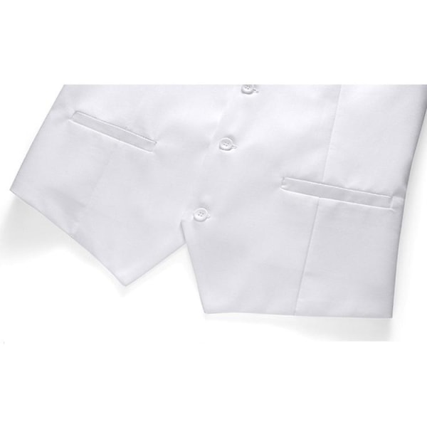 Klassisk kostymväst för män, smokingväst med normal passform White L