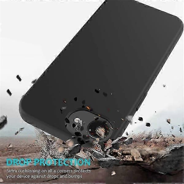 Kompatibelt Skal för Iphone 16e, Fallsäkert Flytande Silikon Mjukt Foder Baksida Telefonskydd Black