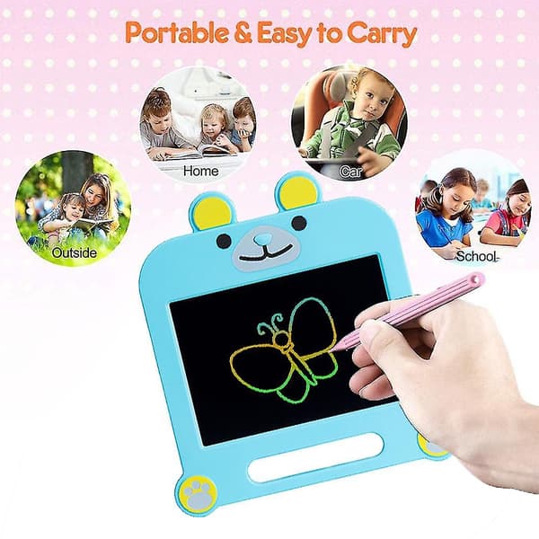 Viskelæder Genanvendelig LCD Tablet Julegave H blue style2