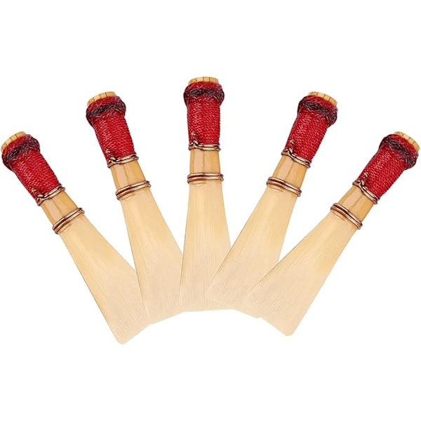 Fagott rørblad, 5 stk myke medium fagott rørblad i bambus med etui, profesjonelle instrument reservedeler tilbehør