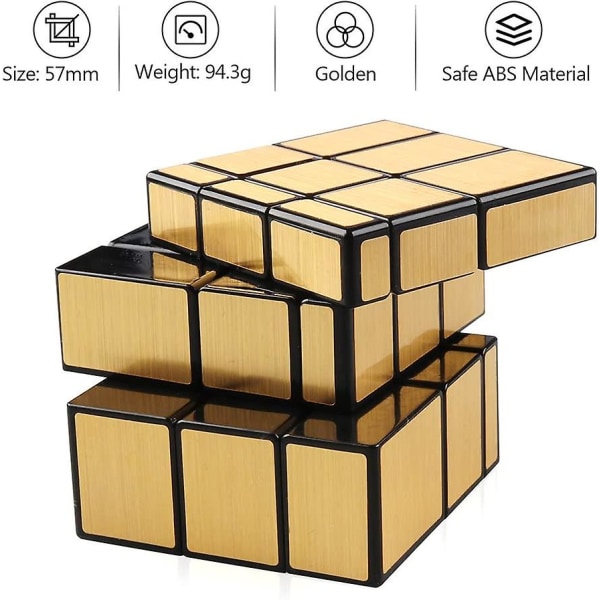 Holy Hand Cube 3x3 Speed Cube Golden Mirror Byggekloss Cube 3x3x3 Forskjellige Former Puslespill Cube Barn Voksen Leker