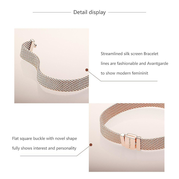 Vævet Armbånd Dame Smykker Charm Basis Stil Kæreste Fødselsdagsgave 20cm Silver