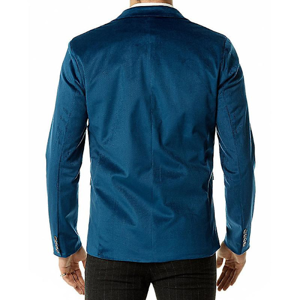 Herr Slim Fit Lättviktsjacka, Två Knappar Business Kostym Blazer Blue M